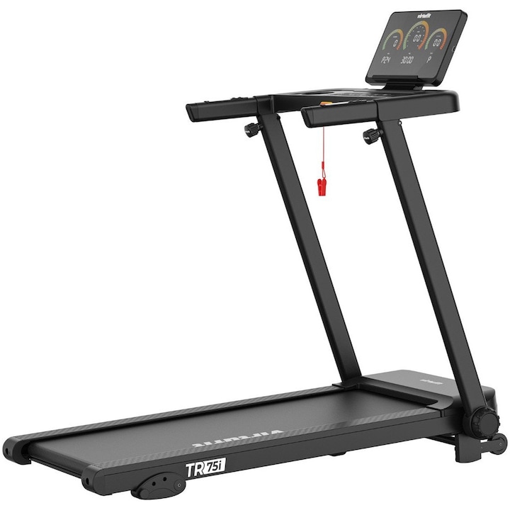Banda de alergare VirtuFit TR75i, Negru, 129.5x60x110.5cm, Motor 1.5CP, Viteza 0.8-12km/h, Inclinare 3 nivele, Max 120kg