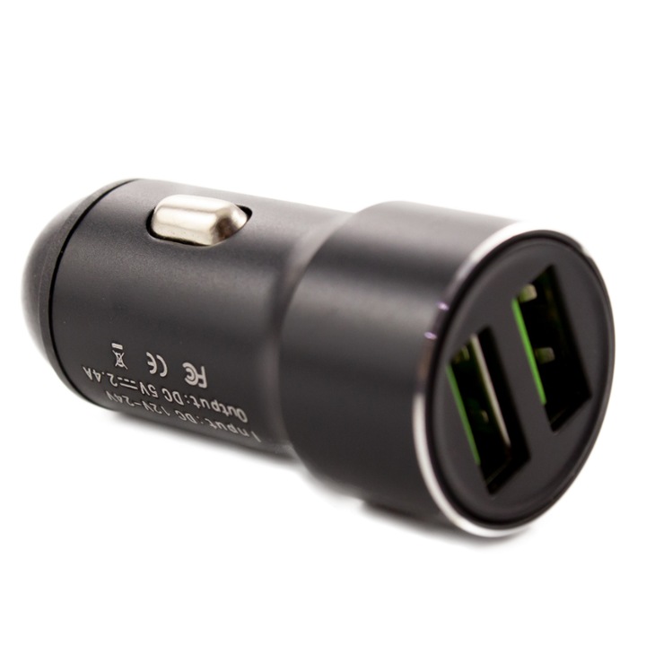 Incarcator auto USB - 2400 mA - carcasa metalica - Carguard