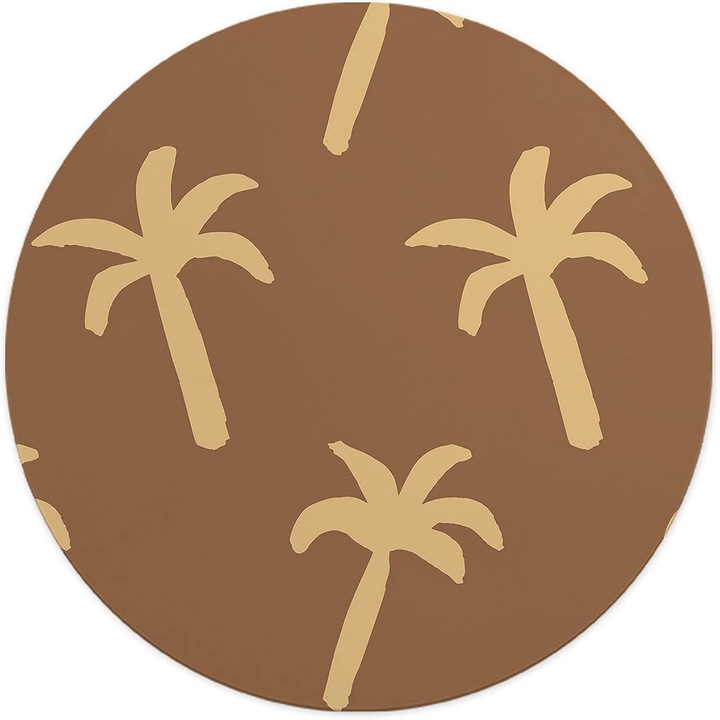 Mousepad Rotund 22 cm – Vibe Tropical cu Design Palmieri Boho