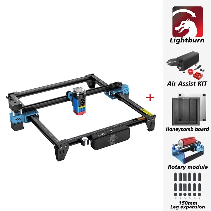 Masina de gravat laser, 300x300mm, control wifi, kit 75.5W, metal si plastic