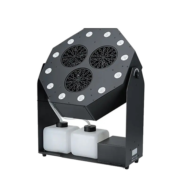 Buborékfúvó gép, LED fényeffektusok, DMX vezérlés, 15M permetezés, 120W, 220V