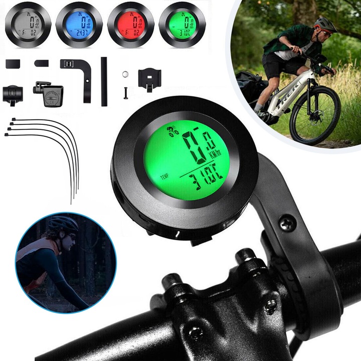 Computer Pentru Bicicleta Universal, 22 Functii, Impermeabil, Vitezometru Pentru Bicicleta, Kilometraj, Computer Pentru Ciclism Cu Afisaj Cu Iluminare Din Spate, Ecran Tactil, Pornire/Oprire Automata