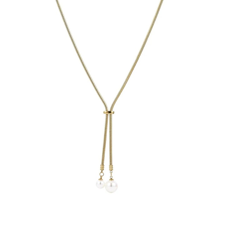 Colier SORELLY ajustabil cu aur de 14k, perle, 3mm, lungime reglabilă