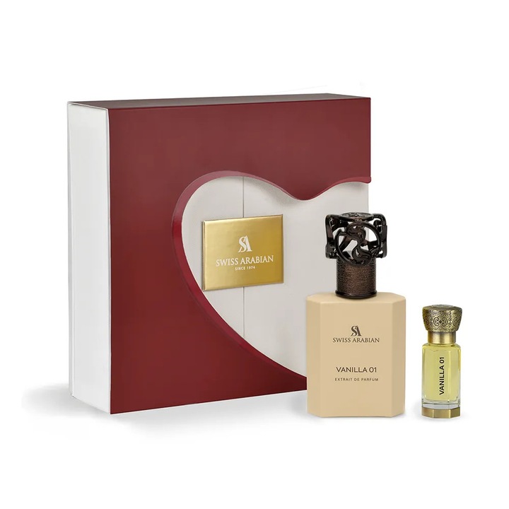 Swiss Arabian Vanilla 01 parfüm szett, 50 ml Extrait de parfum + 12 ml parfümolaj, orientális-gourmand, nőknek