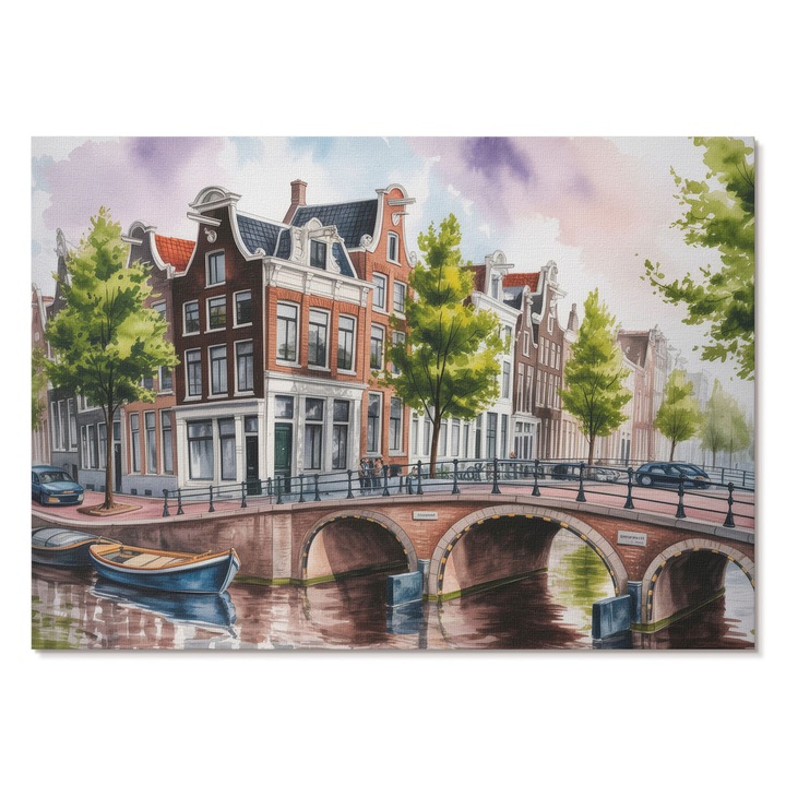 Dekoratív Vászonkép A1, Tulup, Városi légkör, Zöld, 84 x 59.4 cm, Élénk Színek, Keret nélkül, 010030020390000294802
