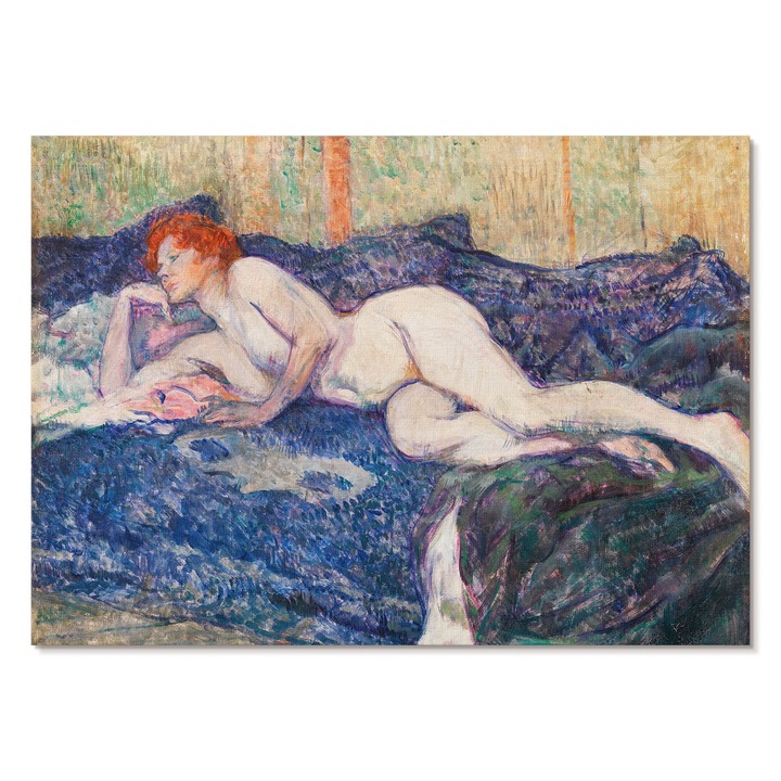 Dekoratív Vászonkép A2, Tulup, Meztelen nő, Kék, 59.4 x 42 cm, Élénk Színek, Keret nélkül, 010030020300000031806