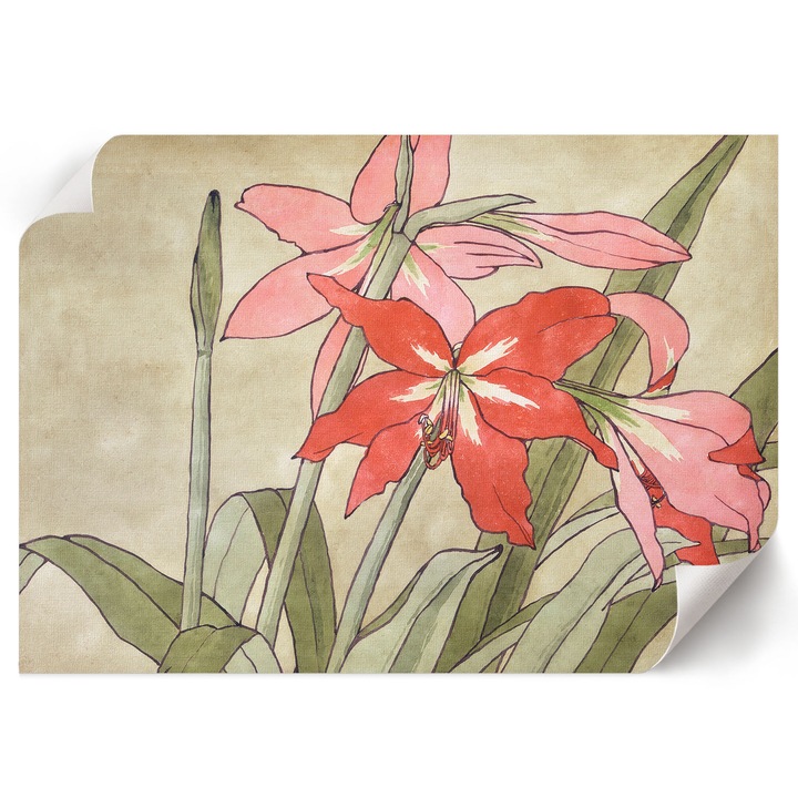 Dekoratív Poszter A1, Wallfluent, Amarillisz, Zöld, 84 x 59.4 cm, Hálószoba és Nappali, Vászonkép, 010030020390000295155