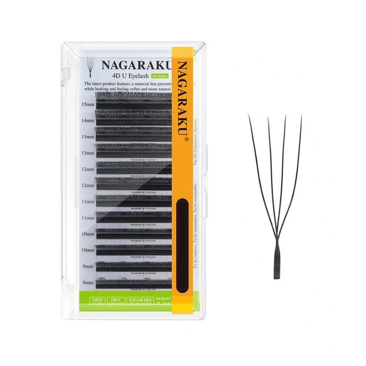 Extensii Gene false Nagaraku 4D U, 12 linii, C și D, 0.07, MIX, 8-15 mm