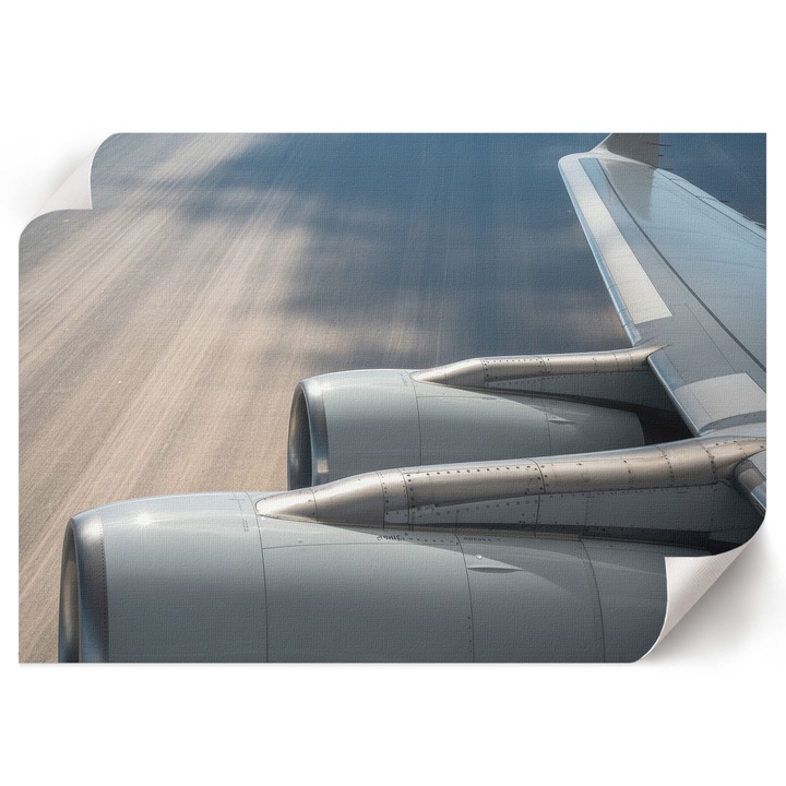 Poster A1 Canvas Decorativ, Wallfluent, Detaliu Avion, Gri, 84 x 59.4 cm, Decor Perete Interior, Pentru Living Sau Dormitor, 010030020390000294779