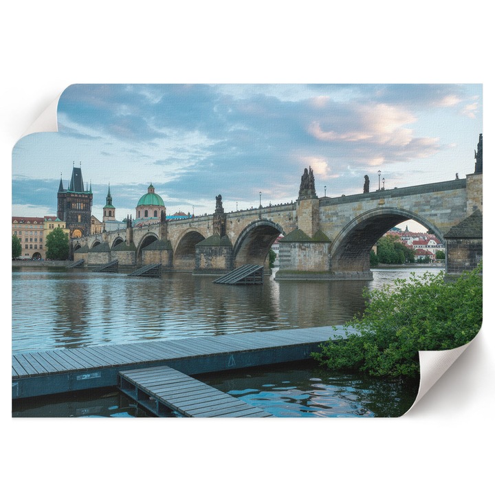 Poster A1 Canvas Decorativ, Wallfluent, Pod Istoric, Albastru, 84 x 59.4 cm, Decor Perete Interior, Pentru Living Sau Dormitor, 010030020390000294493