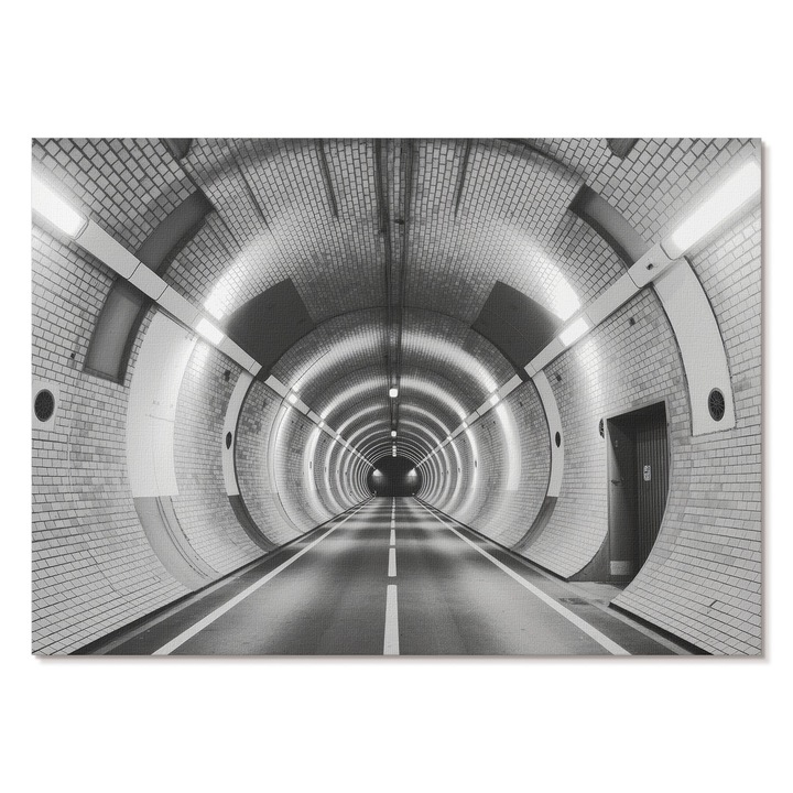 Dekoratív Vászonkép A1, Tulup, Modern alagút, Fekete és fehér, 84 x 59.4 cm, Élénk Színek, Keret nélkül, 010030020390000294765