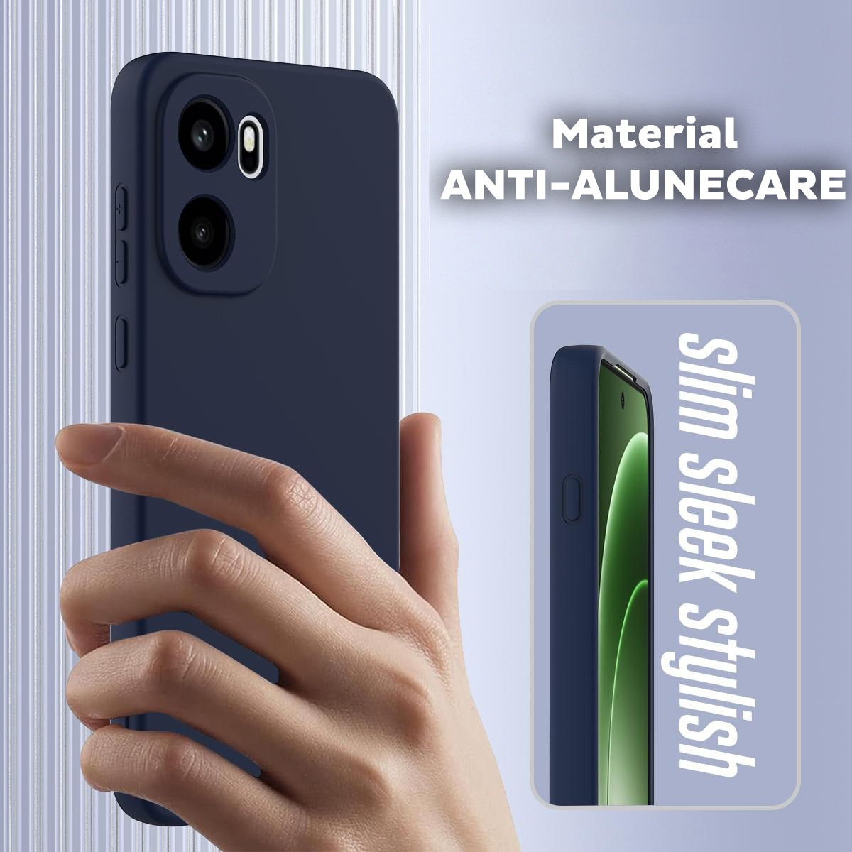 Husa pentru OnePlus 15R Daden® Silicon SoftFlex, Ultra Slim, Protectie sporita, Interior de microfibra, Albastru