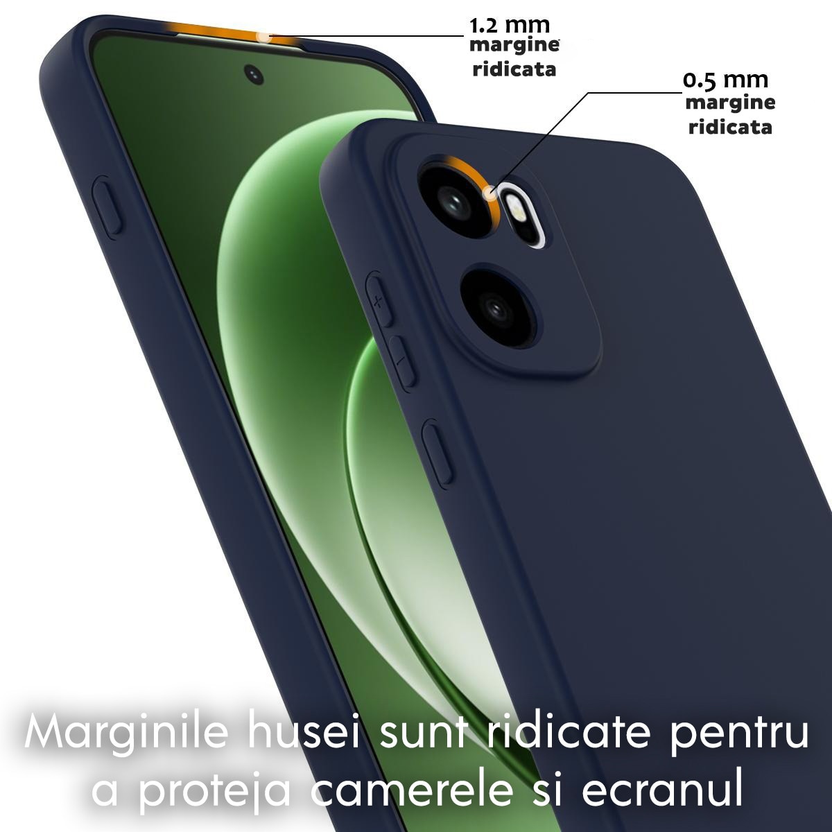 Husa pentru OnePlus 15R Daden® Silicon SoftFlex, Ultra Slim, Protectie sporita, Interior de microfibra, Albastru