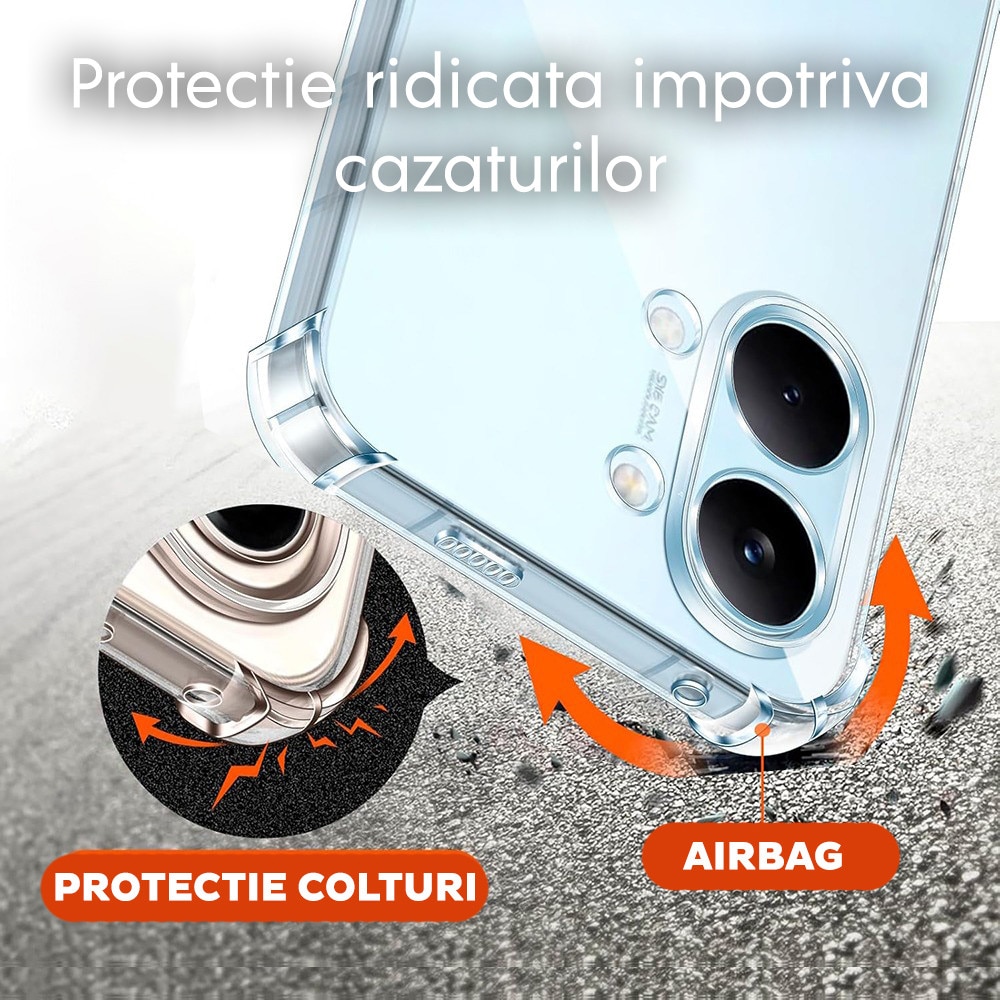 Husa pentru Xiaomi Poco X8 Pro Max DaDen® ShockProof, Protectie Camera, Antisoc, Protectie Superioara, Transparenta