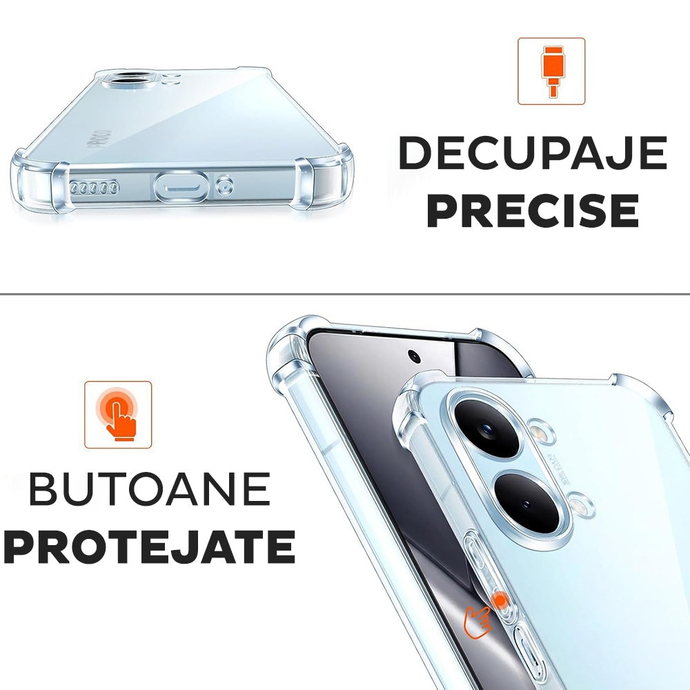 Husa pentru Xiaomi Poco X8 Pro Max DaDen® ShockProof, Protectie Camera, Antisoc, Protectie Superioara, Transparenta