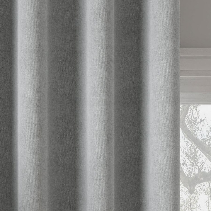MILAS Függöny, szürke, 140x260 cm, 100% poliészter