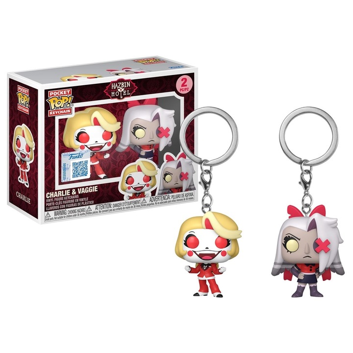 Brelocuri Funko HAZBIN HOTEL Charlie & Vaggie set 2 bucati, vinyl, multicolor