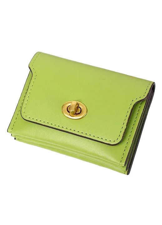 Portofel compact, verde, 11cm, design modern, functionalitate versatila