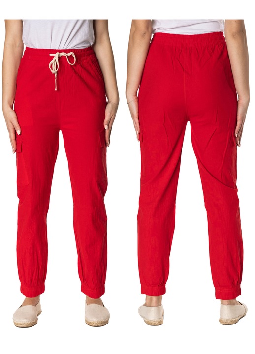 Pantaloni dama Megitarnow, subtiri, aerisiti, largi, bumbac, vara