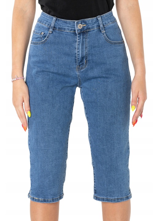 Pantaloni scurti dama, Megitarnow, denim, capri, Albastru