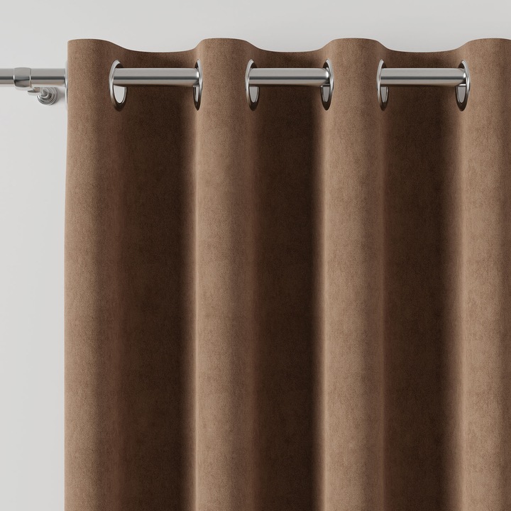 Függöny, MILAS, 140x260 cm, bársony, barna