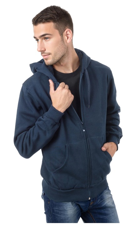 Hanorac sport Megitarnow gros calduros cu blana, pentru barbati, iarna, culoare bleumarin