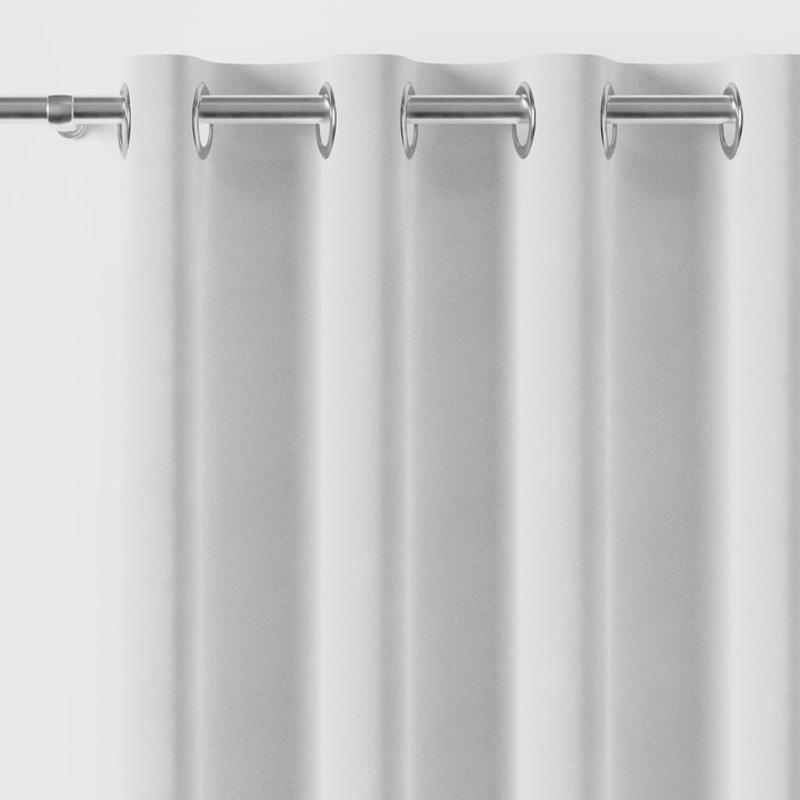 MILAS Markizett függöny, fehér, 140x260 cm, gyűrűs rögzítéssel, modern design