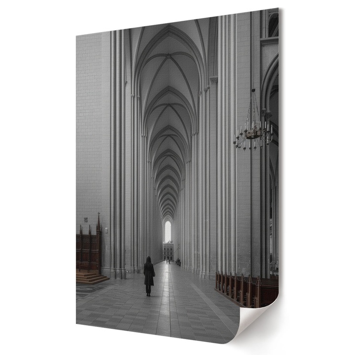 Poster A4 Pentru Living Sau Dormitor, Coloray, Templu Gotic, Alb, 21 x 29.7 cm, Poster Canvas Decorativ, Digital Print Pe Panza, 010030020070000293249