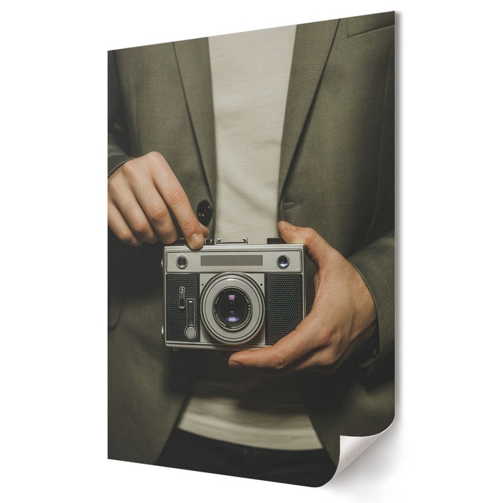 Poster A4 Pentru Living Sau Dormitor, Coloray, Camera Retro, Gri, 21 x 29.7 cm, Poster Canvas Decorativ, Digital Print Pe Panza, 010030020070000293481