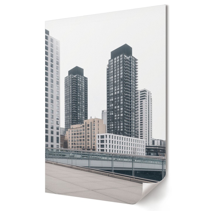 Poster A4 Pentru Living Sau Dormitor, Coloray, Oras Modern, Gri, 21 x 29.7 cm, Poster Canvas Decorativ, Digital Print Pe Panza, 010030020070000293425