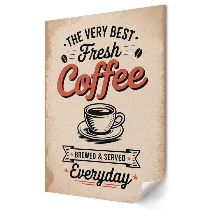 Poster A4 Pentru Living Sau Dormitor, Coloray, Afis De Cafea Vintage, Bej, 21 x 29.7 cm, Poster Canvas Decorativ, Digital Print Pe Panza, 010030020070000293650