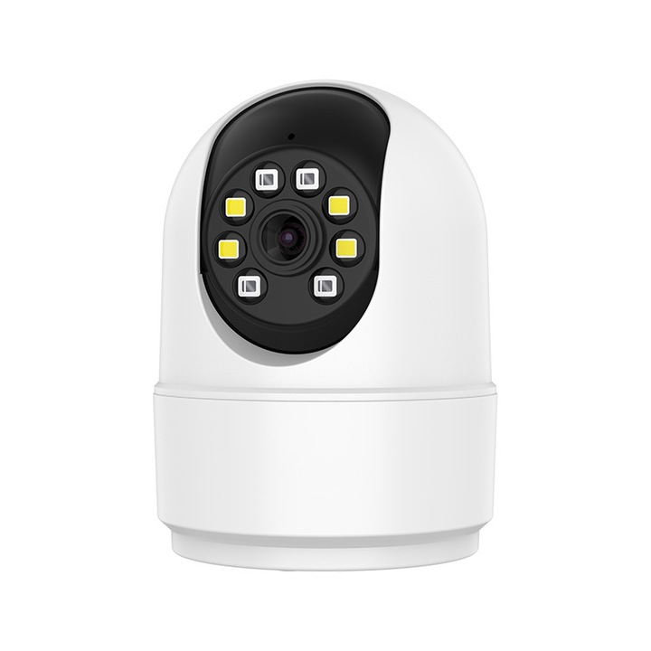Камера за вътрешно наблюдение, Aiorber, Wi-Fi 6, въртене на 360°, цветно нощно виждане, бяла