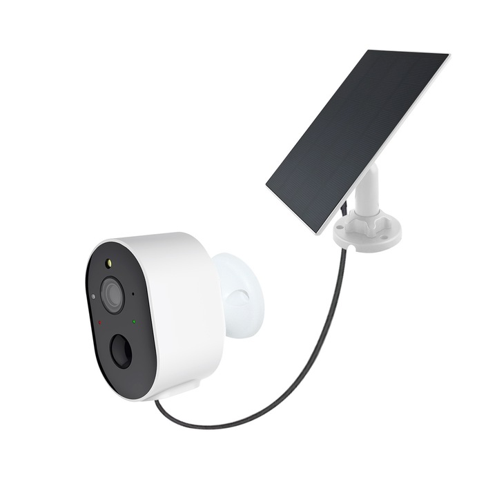 Външна камера за наблюдение, Aiorber, HD 3MP, соларна 3.5W, цветно нощно виждане, 5200mAh