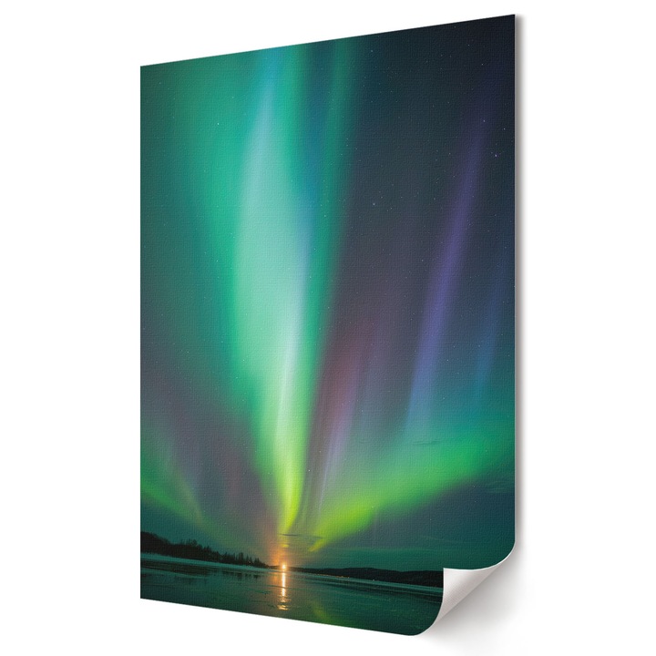 Poster A4 Pentru Living Sau Dormitor, Coloray, Aurora Boreala, Verde, 21 x 29.7 cm, Poster Canvas Decorativ, Digital Print Pe Panza, 010030020070000293691