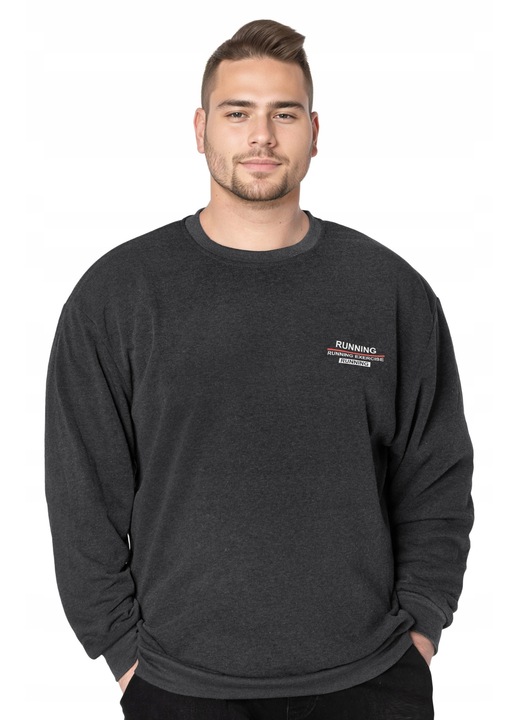 Hanorac Barbati, Megitarnow, Clasic, Sportiv, gri Grafit, Bumbac/Poliester, 4XL INTL