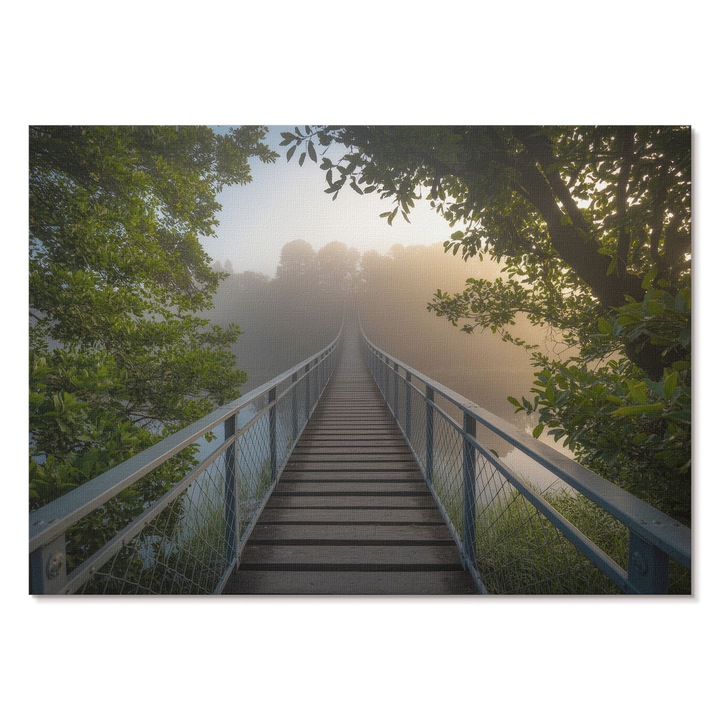 Dekoratív Vászonkép A1, Tulup, Ködhíd, Zöld, 84 x 59.4 cm, Élénk Színek, Keret nélkül, 010030020390000294603