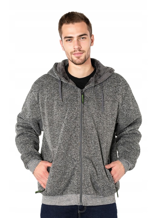 Hanorac sportiv Megitarnow, calduros, cu gluga, antracit, bumbac si poliester, 2XL INTL