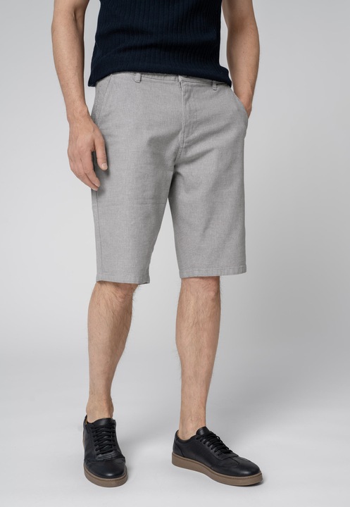 Pantaloni scurti barbati din bumbac, cu buzunare, Comfort Fit, Volcano P-Shad, gri, Gri