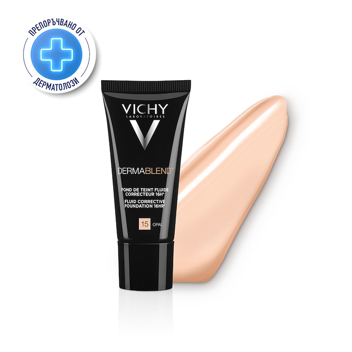 Топ 15 Най-Добрите - Как Да Изберем Фон Дьо Тен През 2025 Г. Фон дьо тен коректор Vichy Dermablend 16H 15 Opal SPF 35, 30 мл