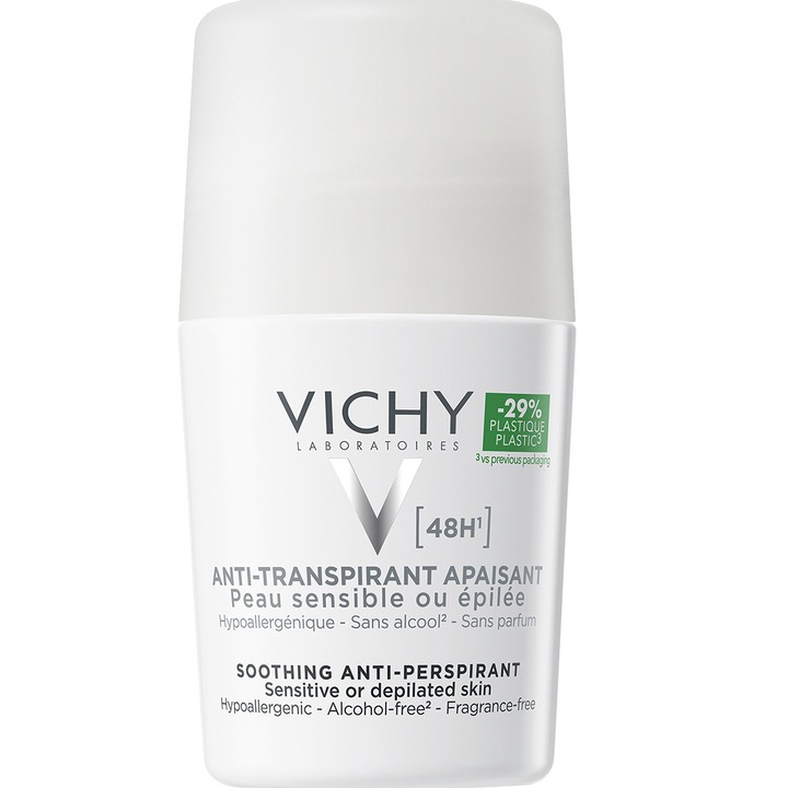 Deodorant roll-on antiperspirant Vichy fara parfum, 48h, 50 ml