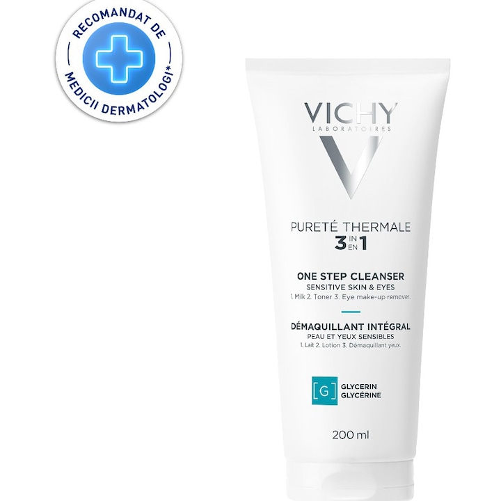 Lapte demachiant integral 3 in 1 Vichy Purete Thermale, 200 ml