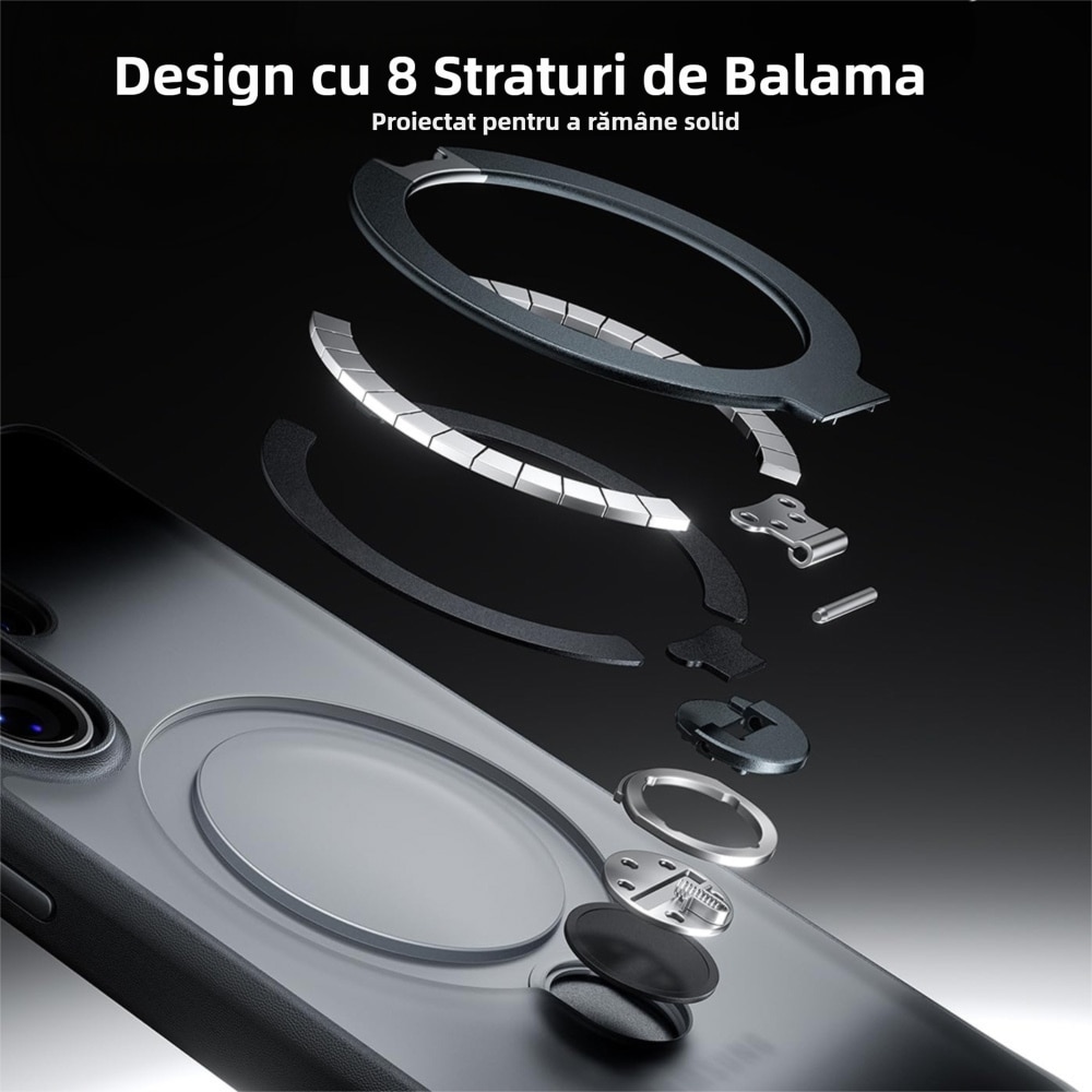 Husa cu MagSafe pentru Samsung Galaxy S26 Ultra 6.9 inch, MOGU Suport Inelar Magnetic, Protectie Militara Impotriva Caderilor, Incarcare Wireless, Anti-ingalbenire, Rezistenta la Socuri, Negru