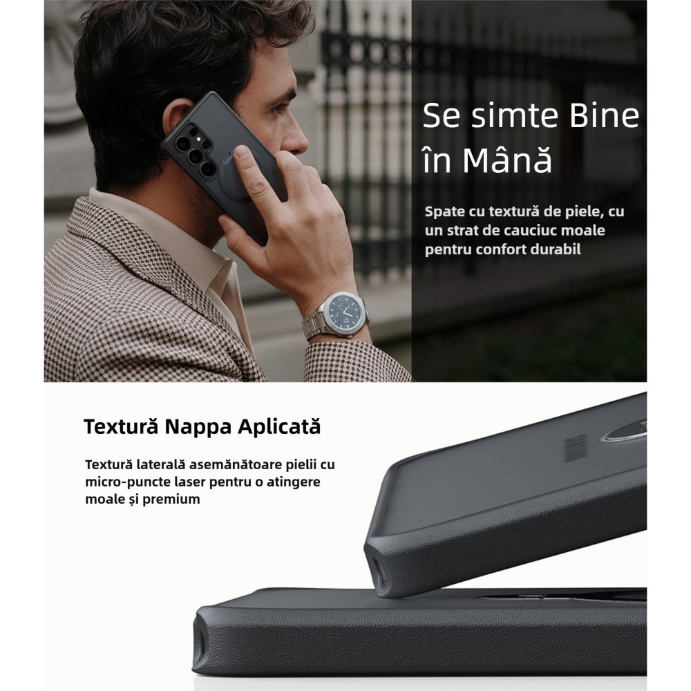 Husa cu MagSafe pentru Samsung Galaxy S26 Ultra 6.9 inch, MOGU Suport Inelar Magnetic, Protectie Militara Impotriva Caderilor, Incarcare Wireless, Anti-ingalbenire, Rezistenta la Socuri, Negru