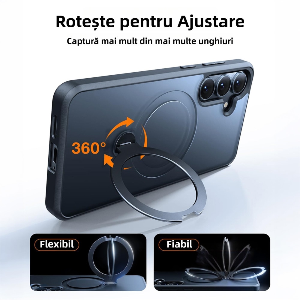 Husa cu MagSafe pentru Samsung Galaxy S26, MOGU Suport Inelar Magnetic, Protectie Militara Impotriva Caderilor, Incarcare Wireless, Inel Rotativ, Anti-ingalbenire, Rezistenta la Socuri, Negru