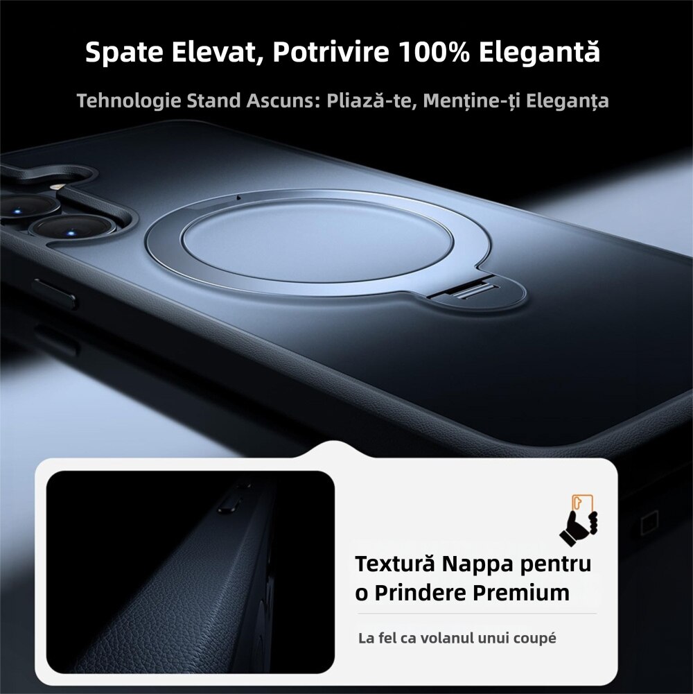 Husa cu MagSafe pentru Samsung Galaxy S26, MOGU Suport Inelar Magnetic, Protectie Militara Impotriva Caderilor, Incarcare Wireless, Inel Rotativ, Anti-ingalbenire, Rezistenta la Socuri, Negru