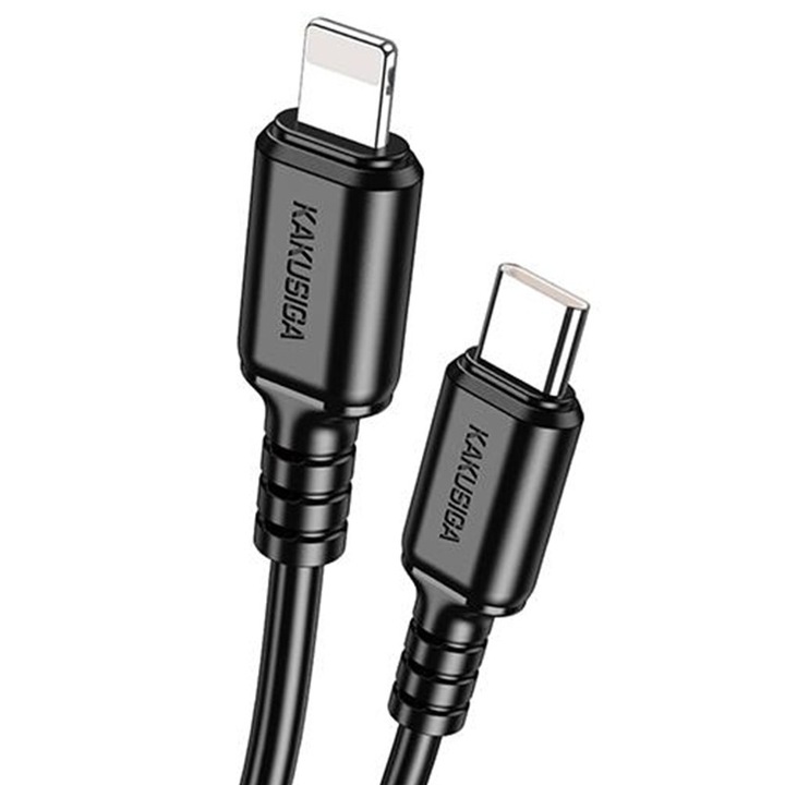 Cablu date Kaku KSC-982, USB-C la Lightning, 20W, 1m, Negru