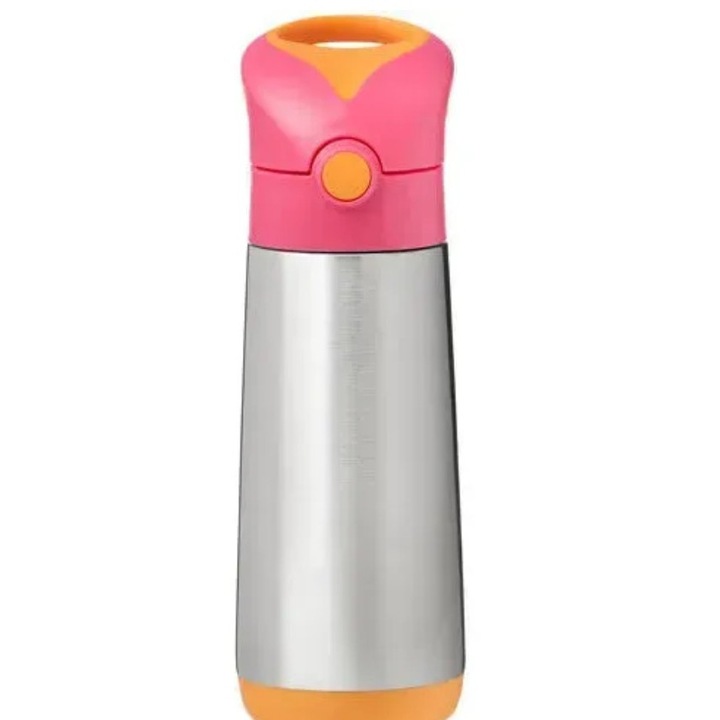 Cana termos cu pai, +3 ani, 500 ml, Gri/Roz, BBOX