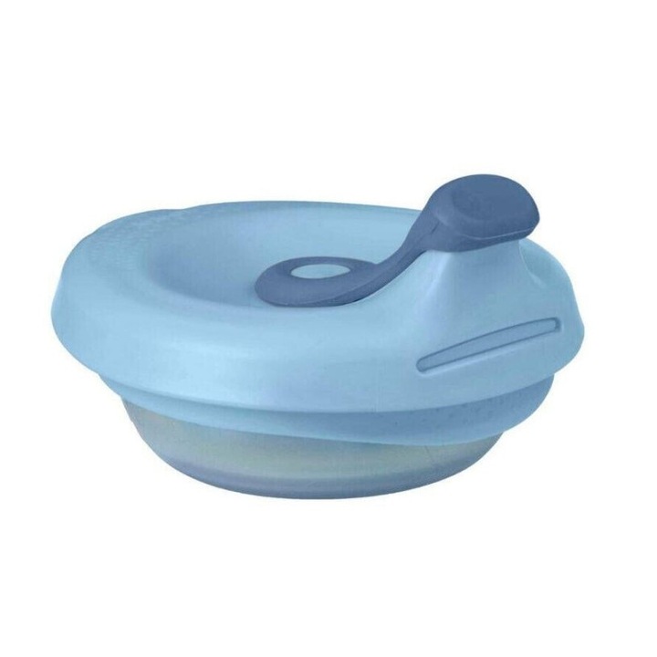 Szilikon ételtároló és etető készlet, légmentesen záródó, ergonomikus, +4 hónap, 110ml, Kék, BBOX
