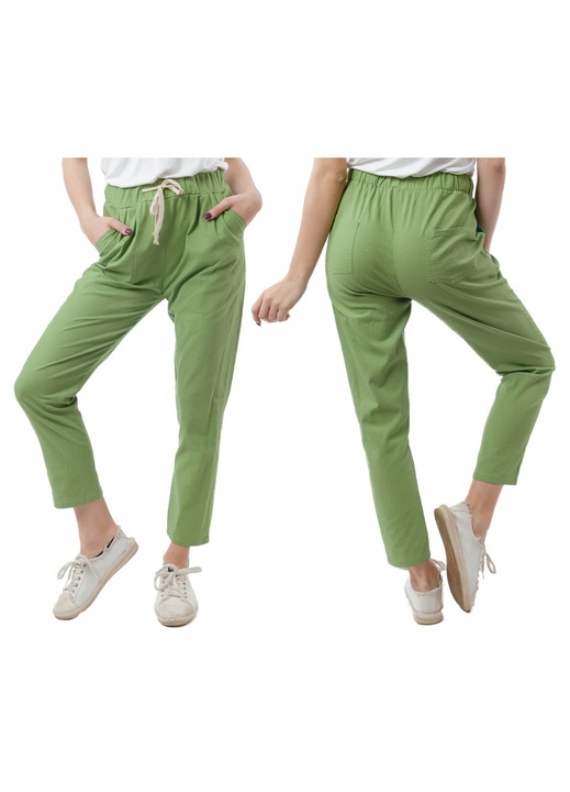 Pantaloni dama, Megitarnow, largi, aerisiti, bumbac, plaja, vara, L-XL INTL