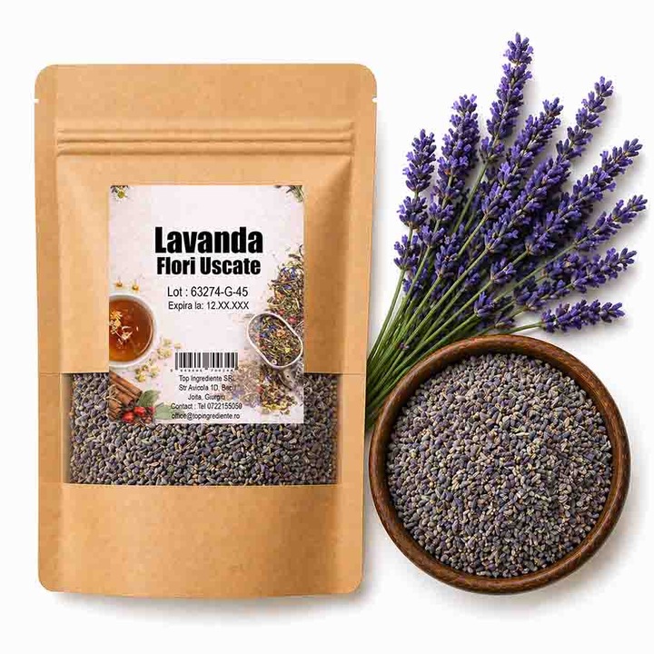 Ceai de Lavandă 100g, TOP INGREDIENTE, aromă naturală, pentru relaxare